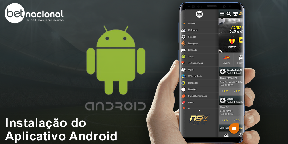 Instruções sobre como baixar e instalar o aplicativo móvel Betnacional para Android